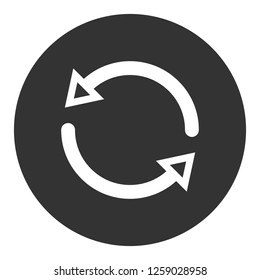 Refresh icon. Undo vector sign. Redo symbol. Update icon. Reload sign. Rotation sign. Arrow icon. EPS 10 flat symbol. Round icon design