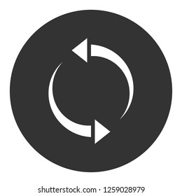 Refresh icon. Undo vector sign. Redo symbol. Update icon. Reload sign. Rotation sign. Arrow icon. EPS 10 flat symbol. Round icon design