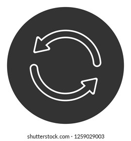 Refresh icon. Undo vector sign. Redo symbol. Update icon. Reload sign. Rotation sign. Arrow icon. EPS 10 flat symbol. Round icon design