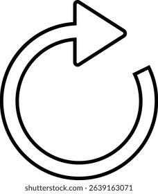 Refresh icon vector for apps or website. recycle, Repeat and reload symbol icons line arrow rotation circle convert button sync glyph Update sign isolated on transparent background
