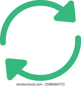 Refresh icon vector. Green recycle vector icon symbol. Repeat and reload icons set and arrow rotation circle. Sync icon symbol convert button sign. Vector icons