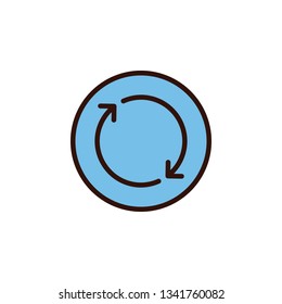 Refresh Icon Vector Illustration in Filled Style for Any Purpose