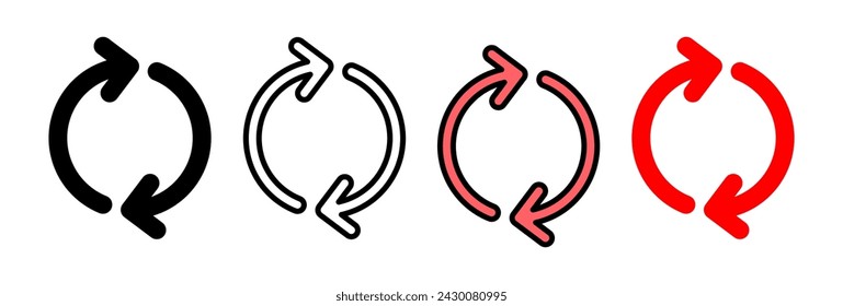 Ilustración vectorial de icono de actualización. Recargar signo y símbolo. Icono de Actualizar.