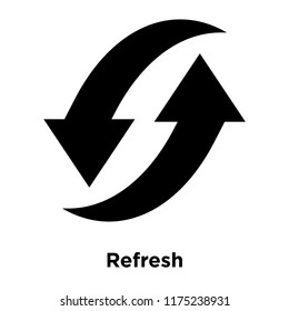 Refresh icon vector isolated on white background, logo concept of Refresh sign on transparent background, filled black symbol