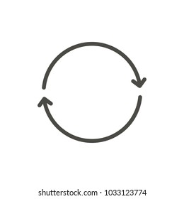 Refresh icon vector. Line sync symbol. Trendy flat outline ui sign design. Thin linear graphic pictogram isolated for web site, mobile application. Logo illustration. Eps10.