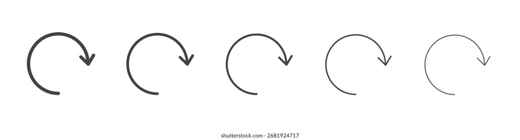 Refresh icon vector outline set illustration sign