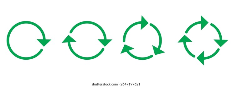 Refresh icon vector, reload icons set isolated on white background. Refresh sign, reload sign. Circular arrows. Vector illustration.