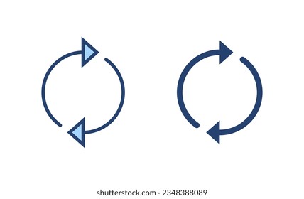 Refresh icon vector. Reload sign and symbol. Update icon.