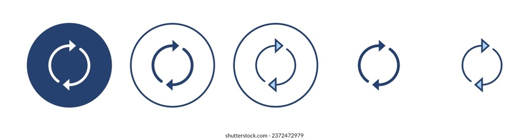 Refrescar vector de icono. Volver a cargar el signo y el símbolo. Icono de actualización.
