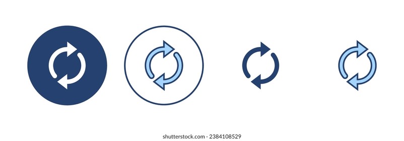 Refresh icon vector. Reload sign and symbol. Update icon.