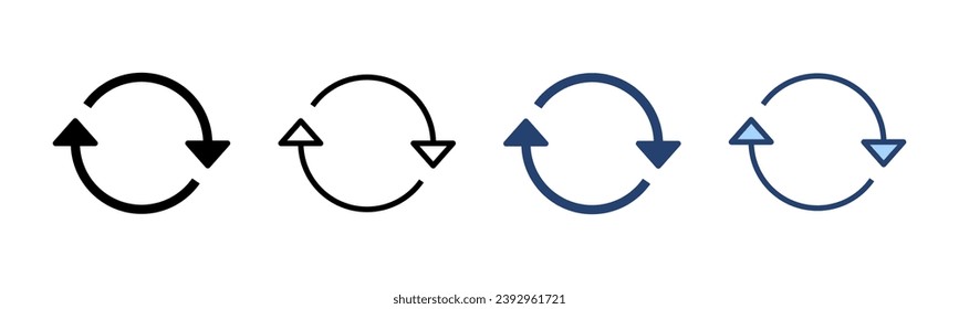Refresh icon vector. Reload sign and symbol. Update icon.