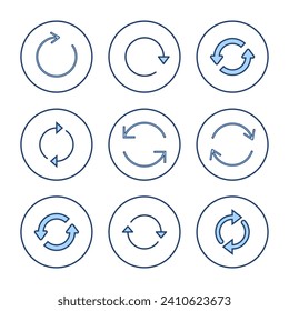 Refresh icon vector. Reload sign and symbol. Update icon.