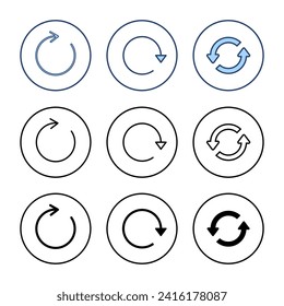 Refresh icon vector. Reload sign and symbol. Update icon.