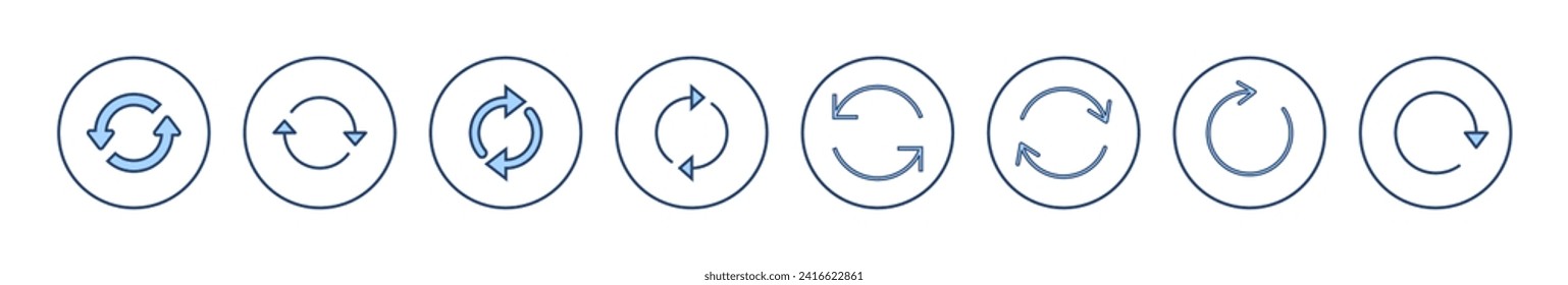 Refresh icon vector. Reload sign and symbol. Update icon.