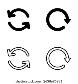 Refresh icon vector. Reload sign and symbol. Update icon.