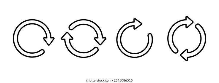 Actualizar el Vector de iconos. Recargar signo y símbolo. Icono de Actualizar.