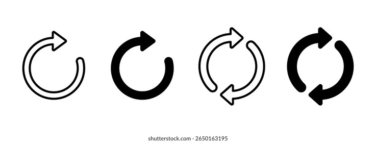 Refresh icon vector. Reload sign and symbol. Update icon.