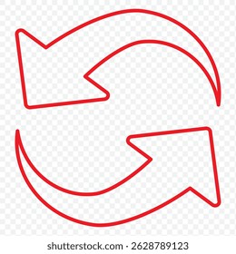 Refresh Icon Vector Symbol Design Illustration on Transparent Background. EPS 10.