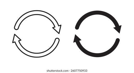 Refresh icons in black fill and line style