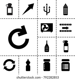 Refresh icons. set of 13 editable filled refresh icons such as bottle for fitness, fitness bottle, arrow, reload