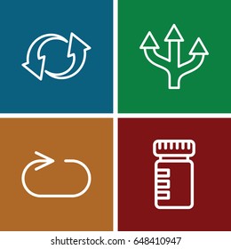 Refresh icons set. set of 4 refresh outline icons such as update, reload replay, arrow