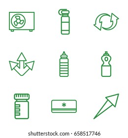 Refresh icons set. set of 9 refresh outline icons such as update, air conditioner, arrow, bottle for fitness
