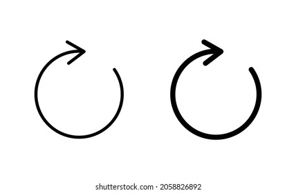 Refresh icons set. Reload sign and symbol. Update icon.
