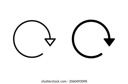Refresh icons set. Reload sign and symbol. Update icon.