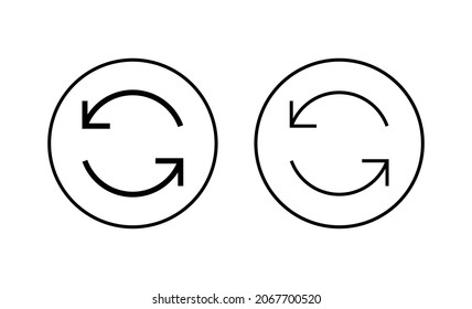Refresh icons set. Reload sign and symbol. Update icon.