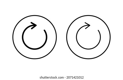 Refresh icons set. Reload sign and symbol. Update icon.
