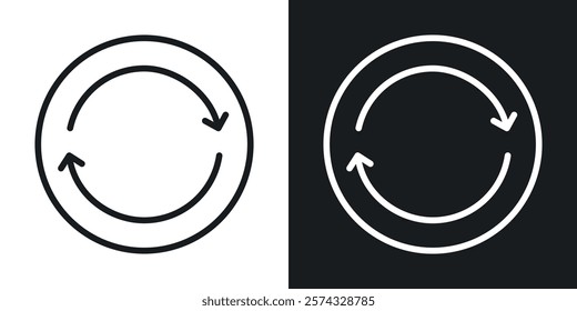 Refresh icons in thin black and white stroke liner style