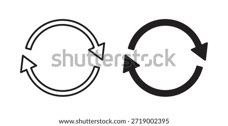 Refresh icons, vector symbols. filled flat sign