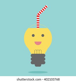 Refresh idea with idea. Take idea for create new idea. Flat design for business financial marketing banking advertising commercial event  minimal concept cartoon illustration.