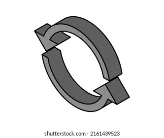 Refresh isometric design icon. Vector web illustration. 3d colorful concept