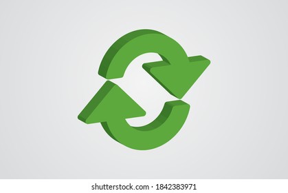 Refresh isometric icon. Vector illustration for web design in flat isometric 3D style.