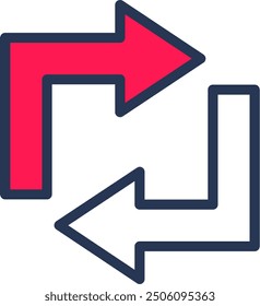 Refresh Line Half Filled Vector Icon Design