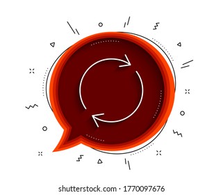 Refresh line icon. Chat bubble with shadow. Rotation arrow sign. Reset or Reload symbol. Thin line full rotation icon. Vector