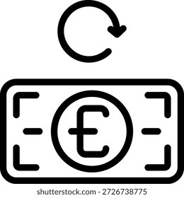 Refrescar icono de línea Vector de ilustración