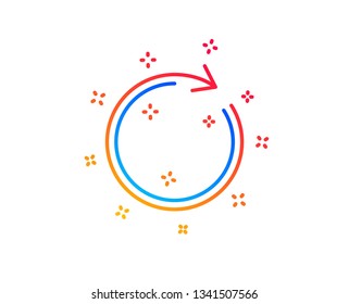 Refresh line icon. Rotation arrow sign. Reset or Reload symbol. Gradient design elements. Linear synchronize icon. Random shapes. Vector
