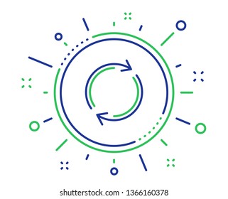 Refresh line icon. Rotation arrow sign. Reset or Reload symbol. Quality design elements. Technology full rotation button. Editable stroke. Vector