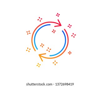 Refresh line icon. Rotation arrow sign. Reset or Reload symbol. Gradient design elements. Linear full rotation icon. Random shapes. Vector