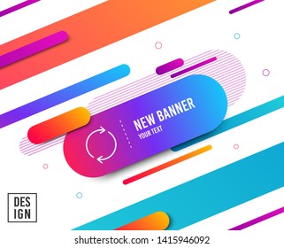 Refresh line icon. Rotation arrow sign. Reset or Reload symbol. Diagonal abstract banner. Linear full rotation icon. Geometric line shapes. Vector