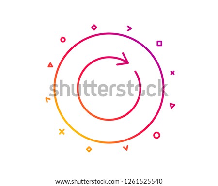 Refresh line icon. Rotation arrow sign. Reset or Reload symbol. Gradient pattern line button. Synchronize icon design. Geometric shapes. Vector