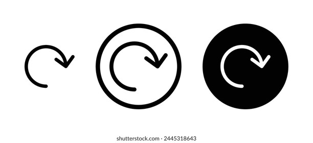 Refresh line icon set. Rotation arrow line icon. Repeat, reload, or redo sign suitable for apps and websites UI designs.