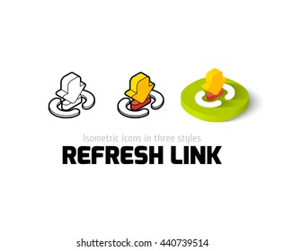 Refresh link icon, vector symbol in flat, outline and isometric style