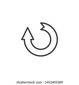 Refresh, loading arrow line icon. Reload linear style sign for mobile concept and web design. Update arrow outline vector icon. Symbol, logo illustration. Vector graphics