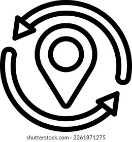 Refresh Location Vector Line Icon Design