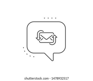 Refresh Mail line icon. Chat bubble design. New Messages correspondence sign. E-mail symbol. Outline concept. Thin line refresh Mail icon. Vector