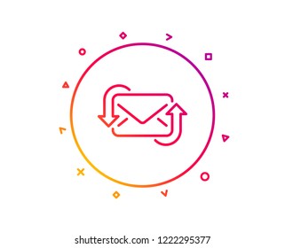 Refresh Mail line icon. New Messages correspondence sign. E-mail symbol. Gradient pattern line button. Refresh Mail icon design. Geometric shapes. Vector