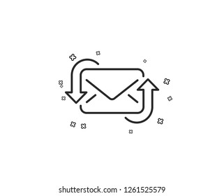 Refresh Mail line icon. New Messages correspondence sign. E-mail symbol. Geometric shapes. Random cross elements. Linear Refresh Mail icon design. Vector